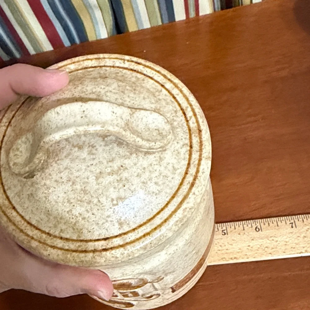 1970s Pottery Craft Treasure Stoneware Vintage Ceramic Tea Canister